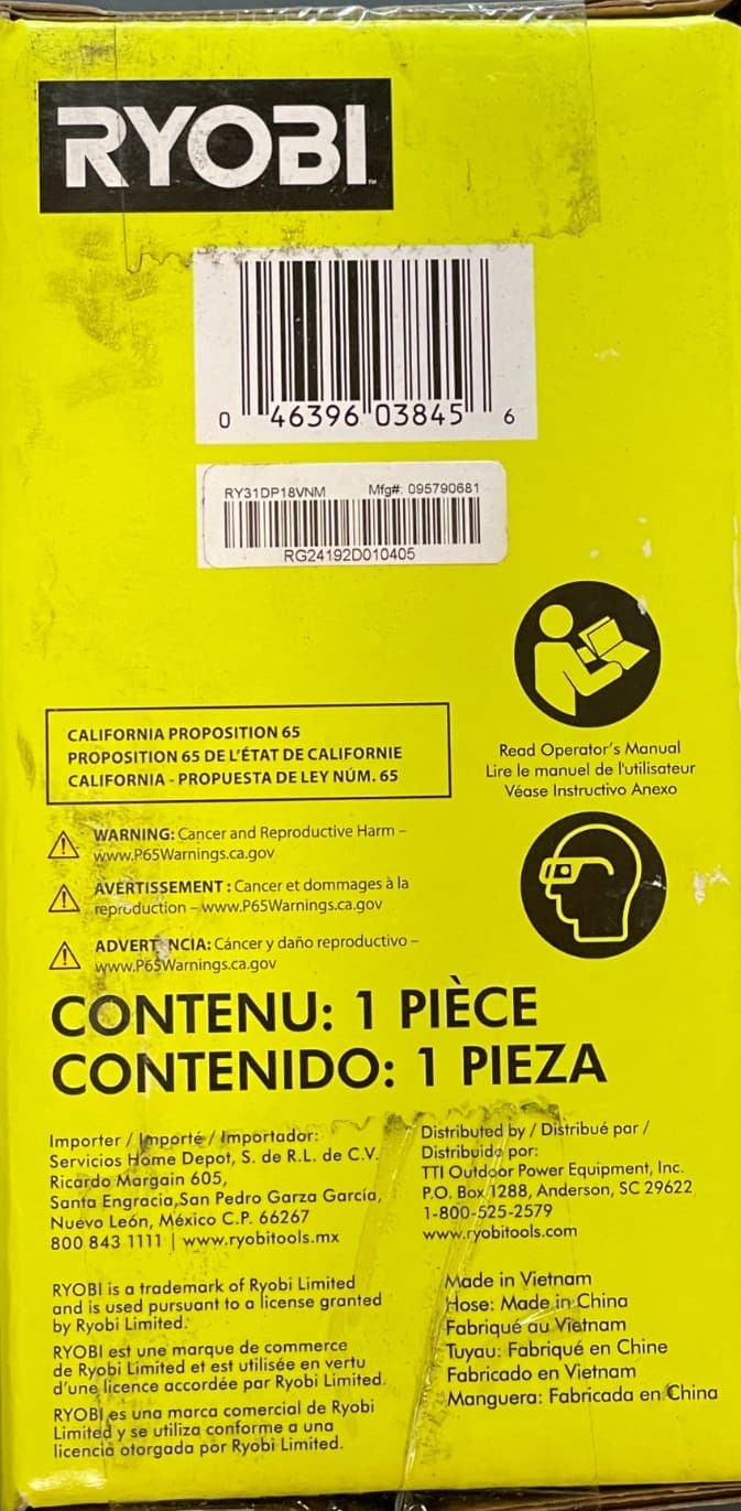 RYOBI 1/4" Hex Shank Drill Water Pump With Intake Hose 4