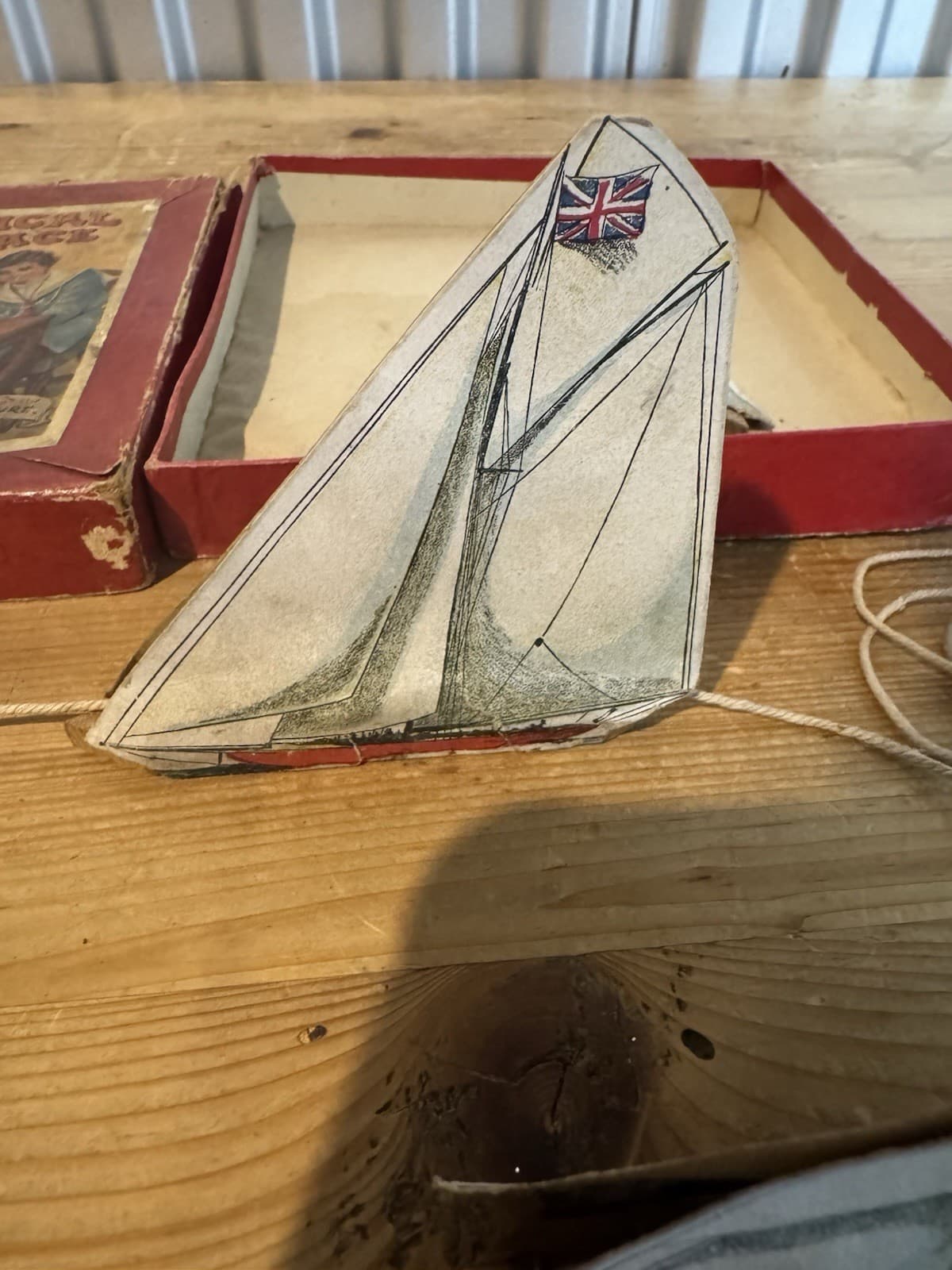 Antique Mechanical Yacht Race Game likely by Glevum Games  1900 - 1920 British 6