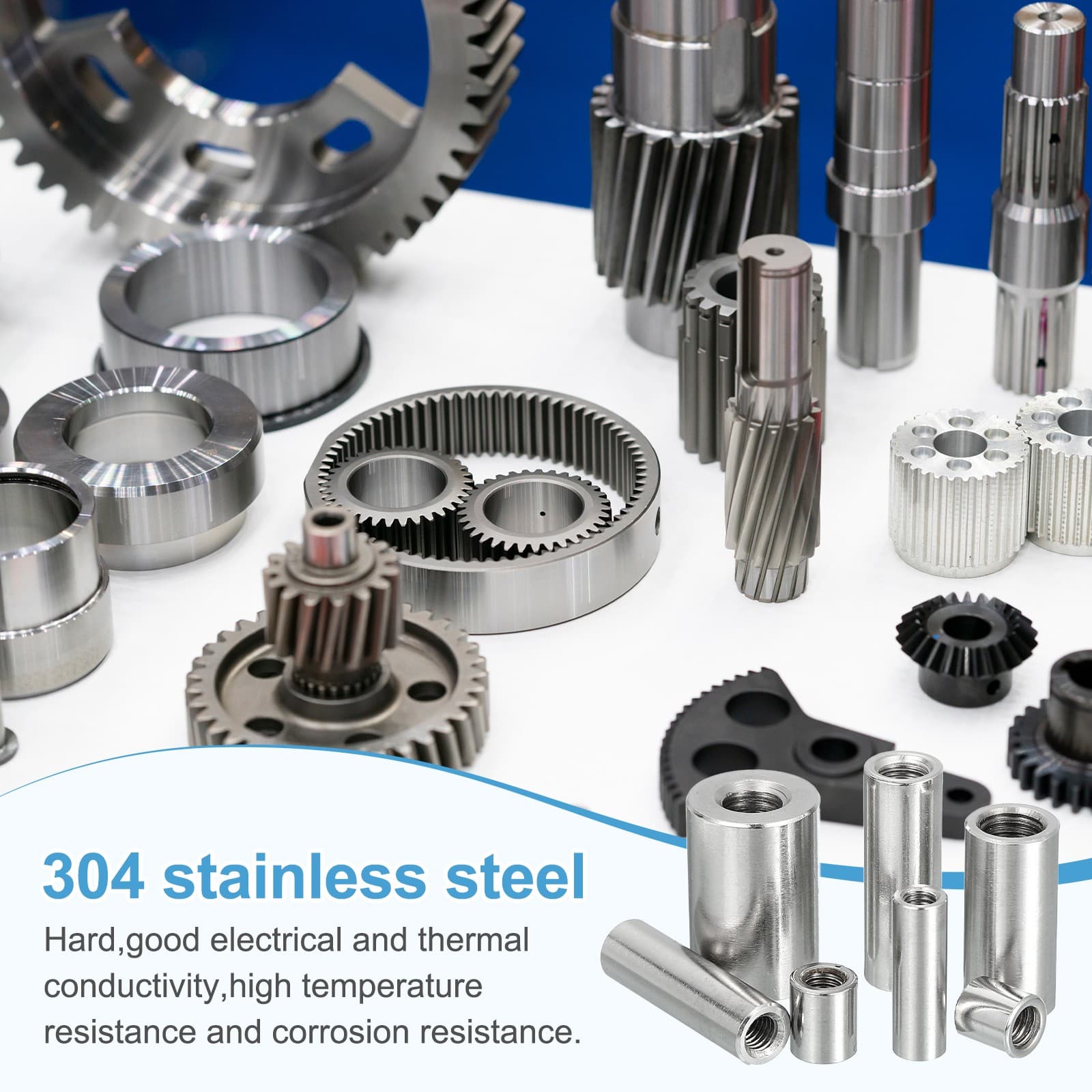 6Pcs 304 Stainless Steel M3x0.5mm Round Coupling Nuts, 0.24x0.47"(ODxH) 3