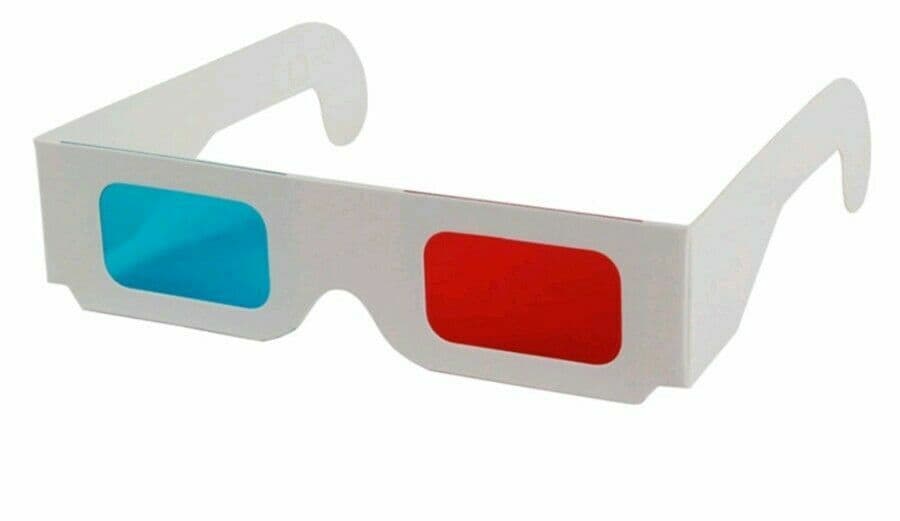 2x Universal Anaglyph Cardboard Paper Red Blue Cyan 3D Glasses For Movie Cinema 5