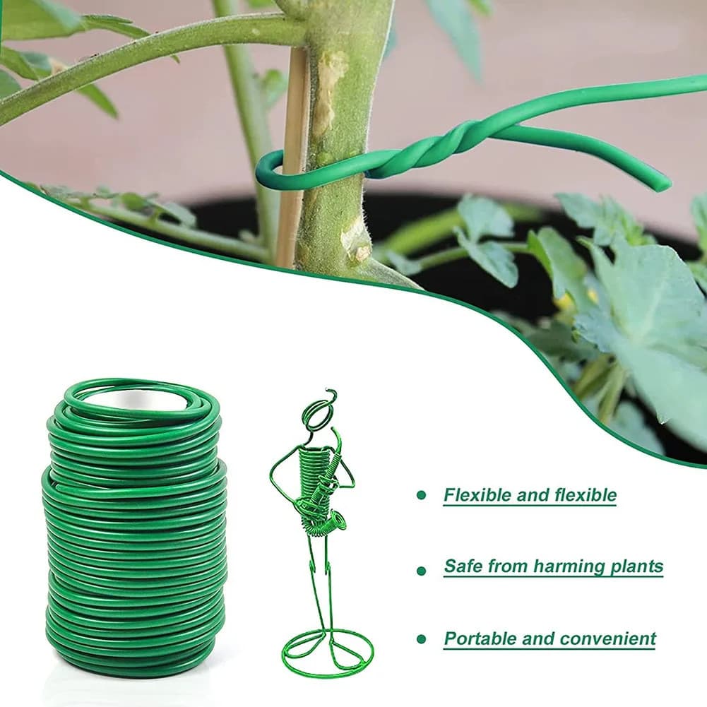 gardening tie, wrapped in plants, flexible and curved garden support wire tie 4