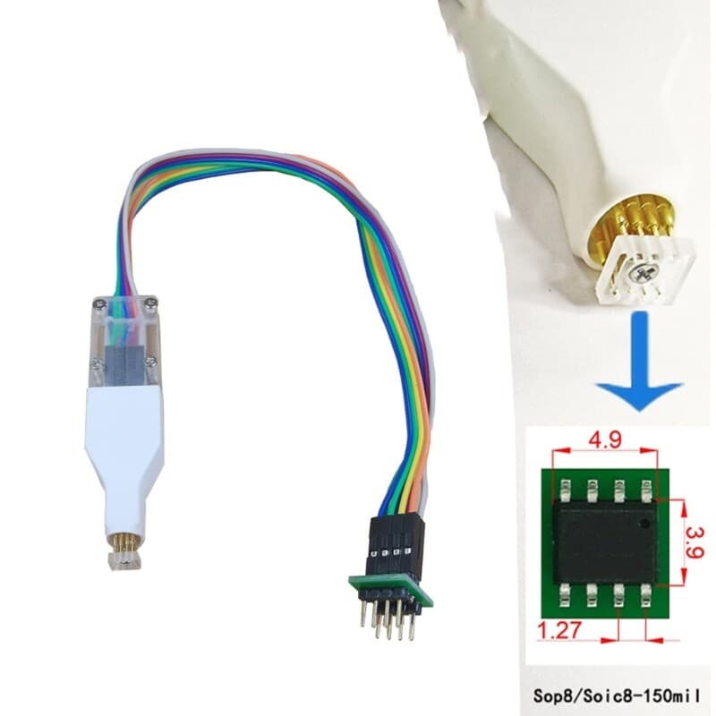 SOP8 150mil Connectors Test Clip Cable 4.4mm Space For EEPROM Programming NEW 4