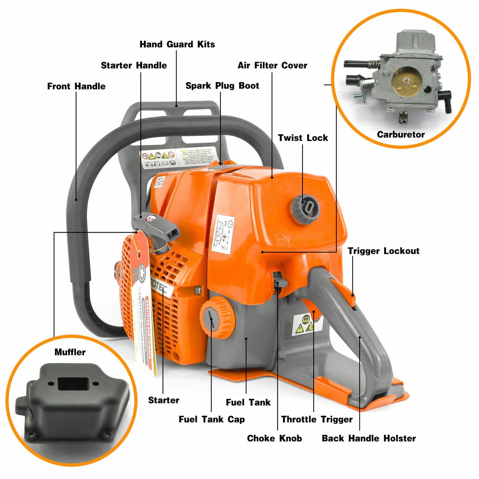 92cc Chainsaw Gas Powered Head Compatible with MS660 066 Milling Cut Tree No Bar 6
