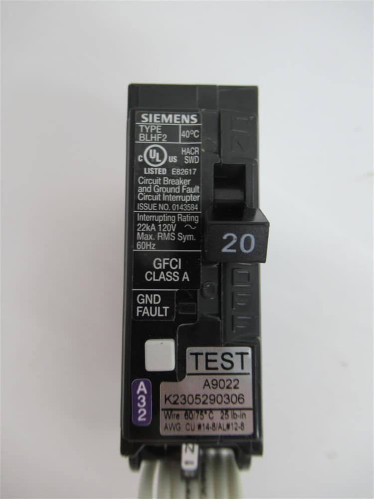 Siemens BLHF2, 20 Amp Ground Fault Type 2 Circuit Breaker 2
