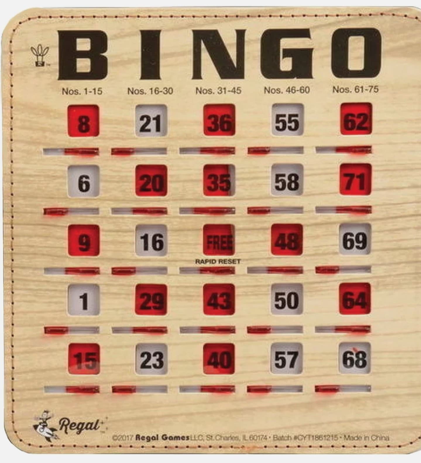 50-Pack Bingo Cards Stitched Reusable Shutter Slide with Clear Slider Light 4