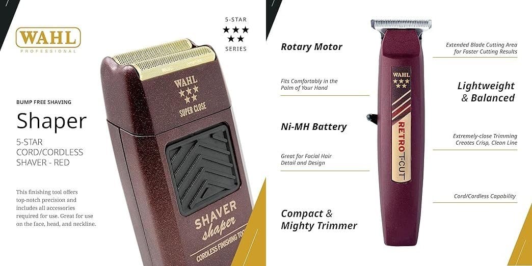 Wahl Professional 5 Star Retro T-Cut Cordless Trimmer and Shaver 2