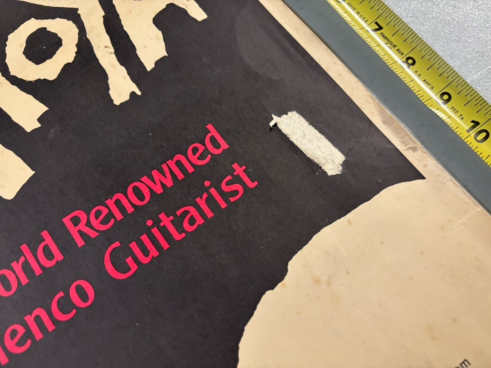 Carlos MONTOYA Flamenco GUITAR Cardboard CONCERT POSTER 1984 4