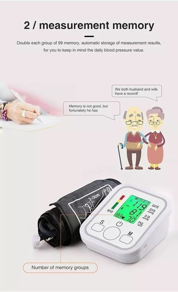 Digital Automatic Blood Pressure Monitor Upper Arm BP Machine Heart Rate USA 4