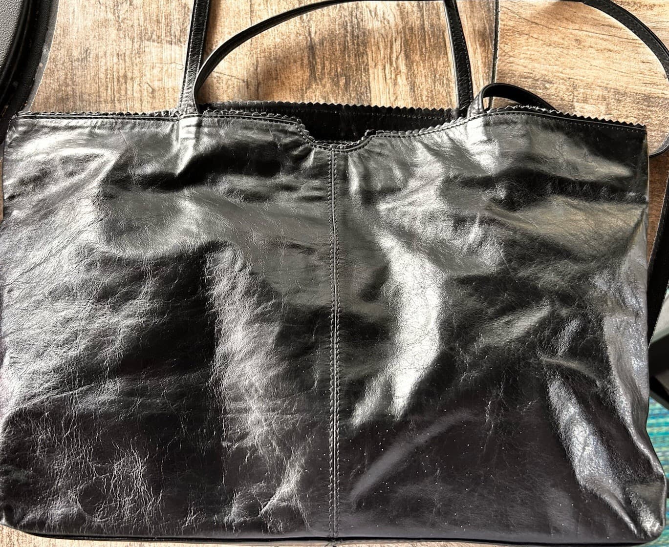 Latico USA Carmen Black Genuine Buttery Soft Leather Tote Bag Floral Lined 3