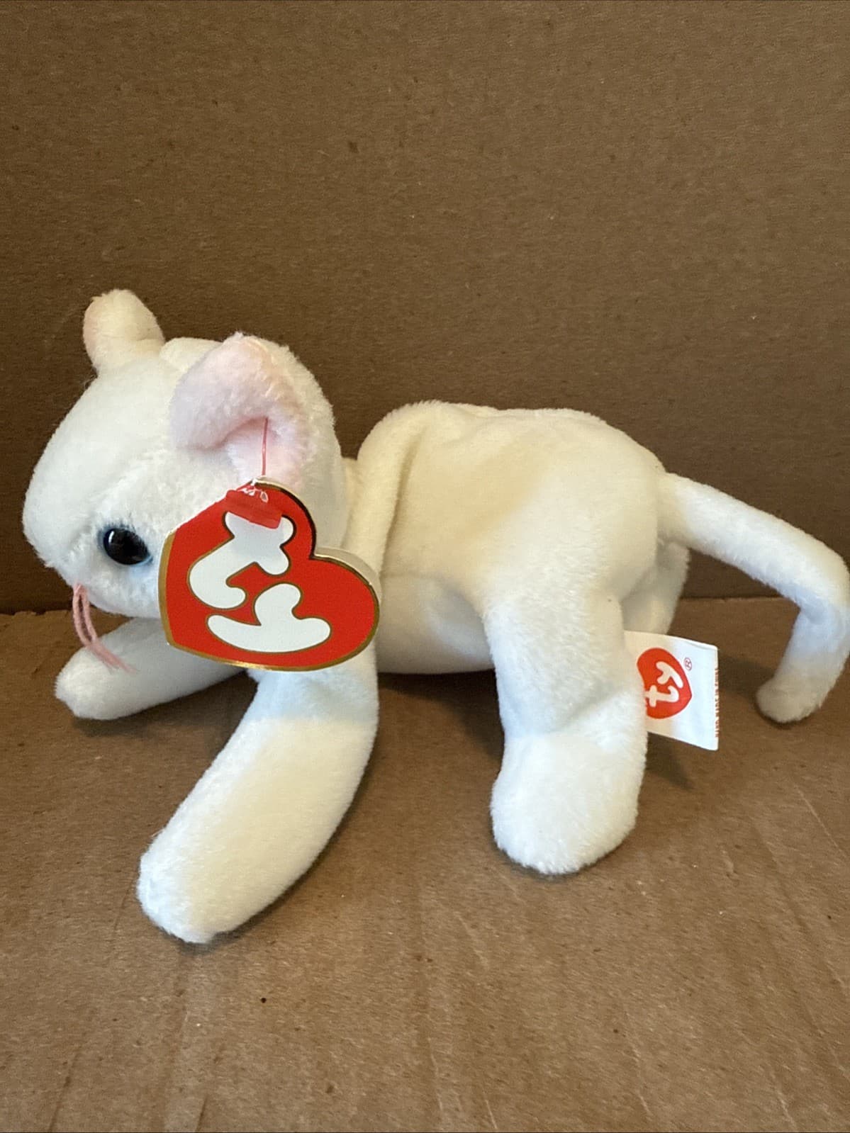 Authentic Ty Flip The Cat Beanie Baby - 3rd gen Hang  / 2nd gen Tush - PURE MINT