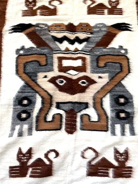IMPORTED PERUVIAN 100% Alpaca Wool Blanekt/Wall Hanging 76"x86" 3