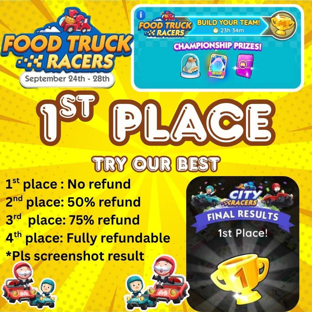 Campfire Racers Monopoly GO Try Our Best 1ST PLACE Tycoon Racer 5