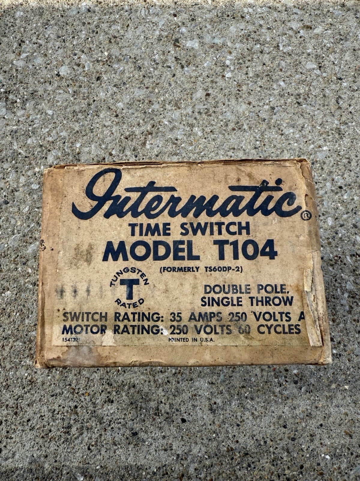 Intermatic T104 24-Hour Mechanical Time Switch, 35A 250V, Vtg New Old Stock! 3