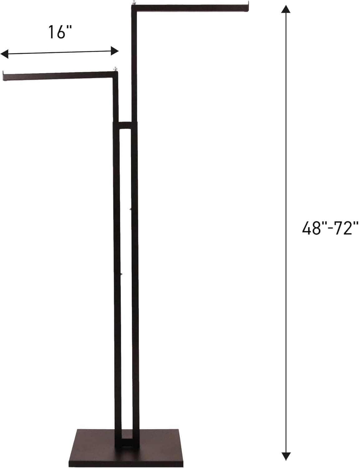 Clothes Rack Two Way 2 Straight Arms Clothing Retail Display Black 72" Metal 2