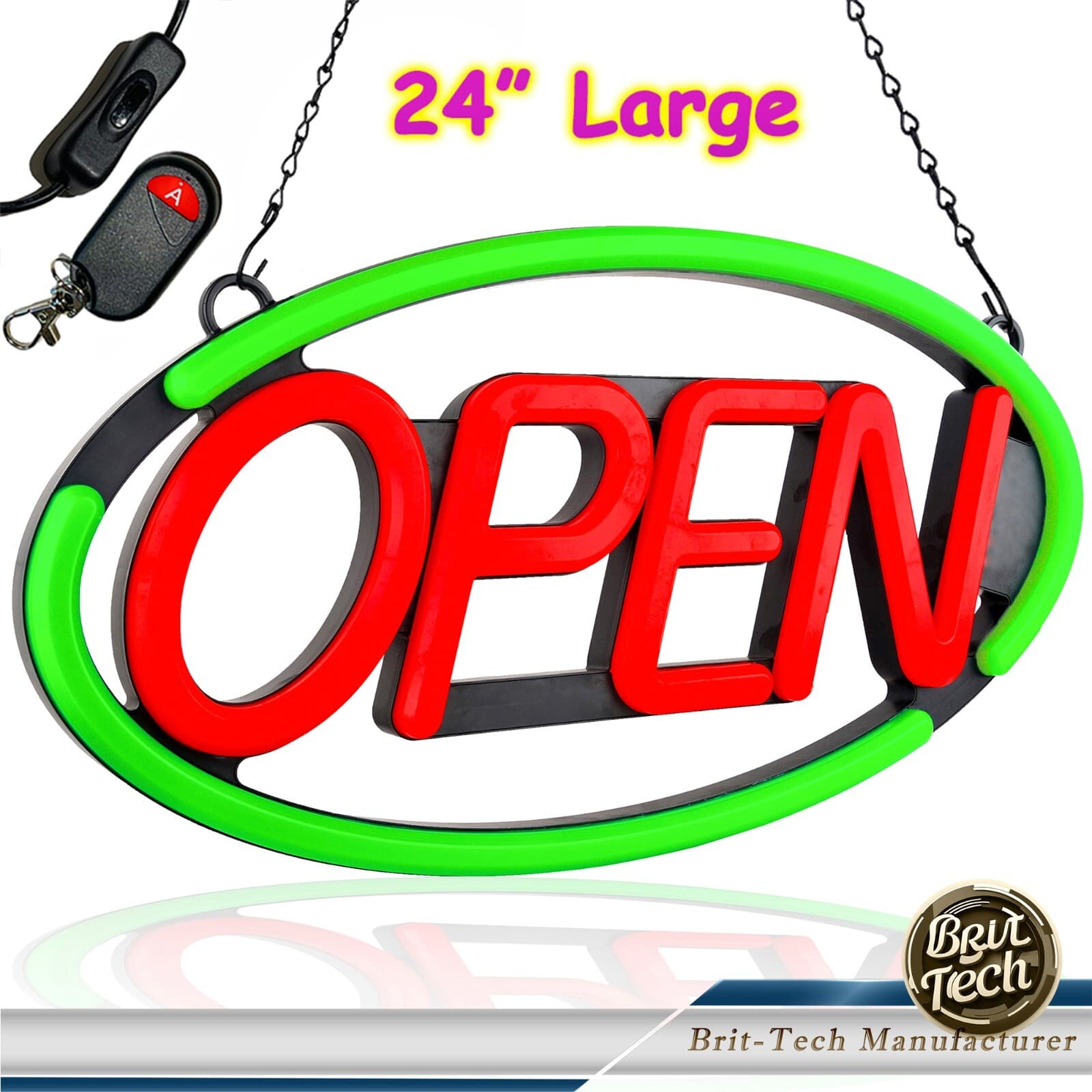 Large LED Open Sign 24" Neon Bright Light for Business Restaurant Bar Store Shop 2
