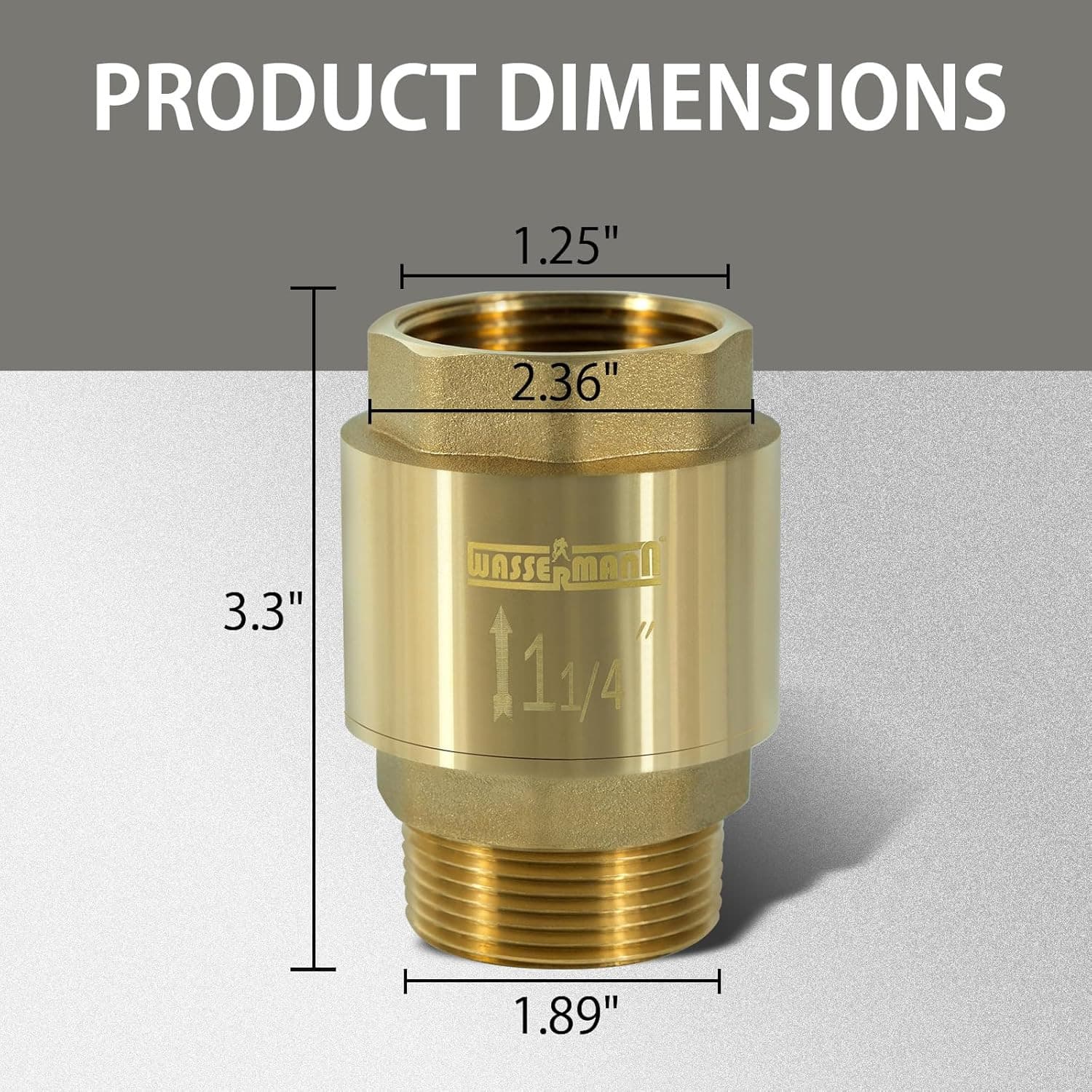 1-1/4" Brass Check Valve 1.25“ NPT Water Check Valve for Submersible Well Pump 1 2