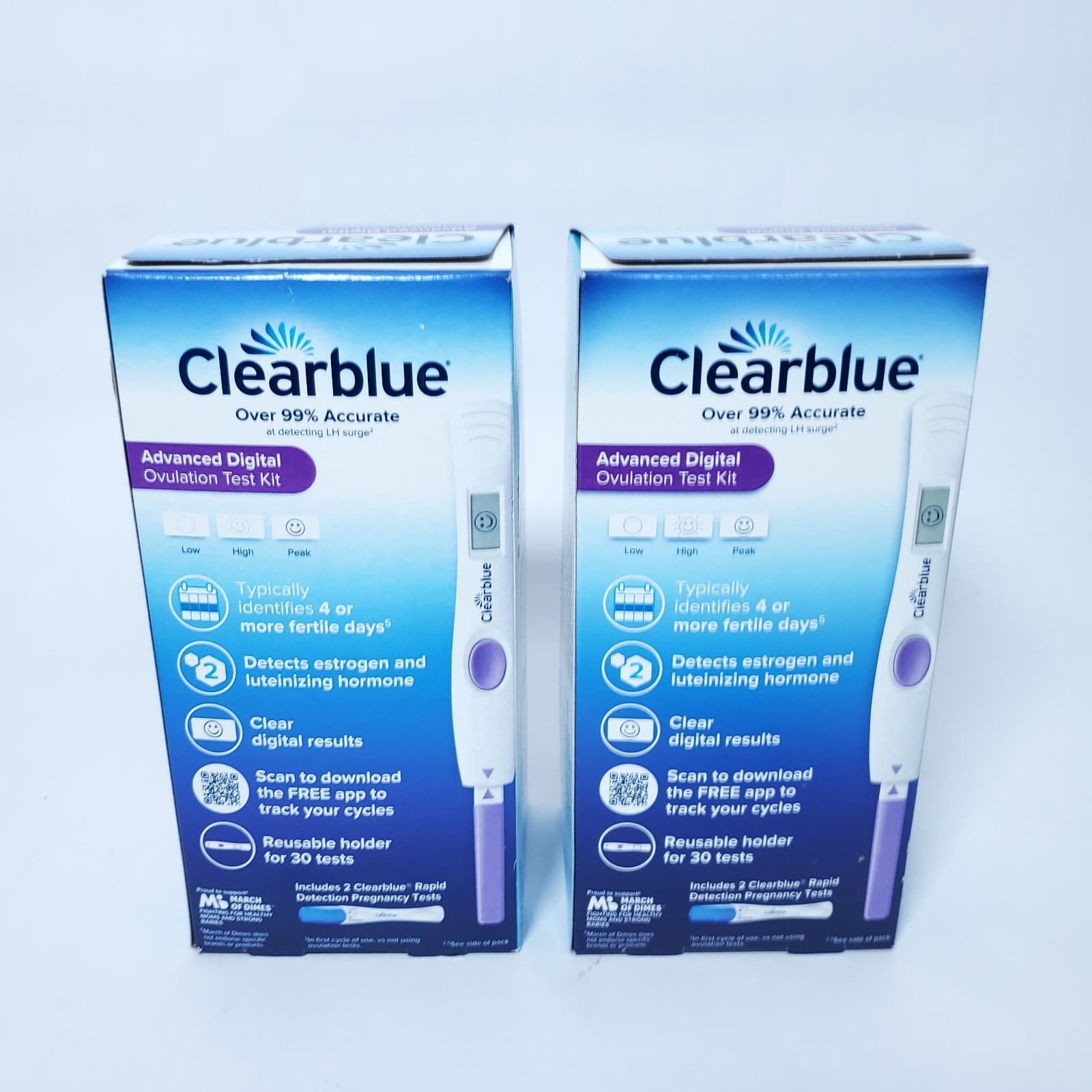 2 New Clearblue Advanced Digital - 30 Ovulation + 2 Pregnancy Each Exp. 07/2026+ 2