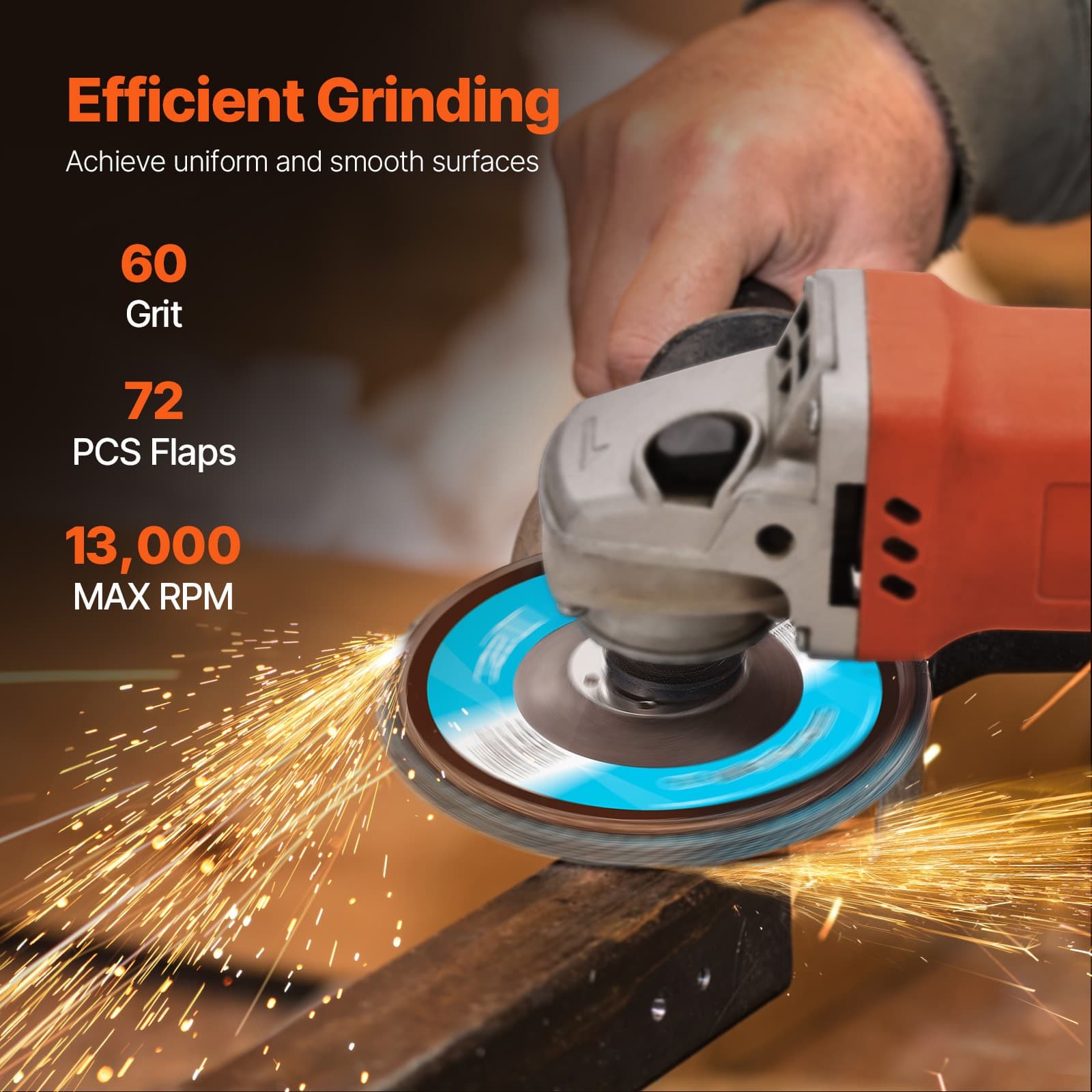 Flap Discs 4-1/2" x 7/8" Sanding Disc for Angle Grinder 60 Grit 10 Packs 3