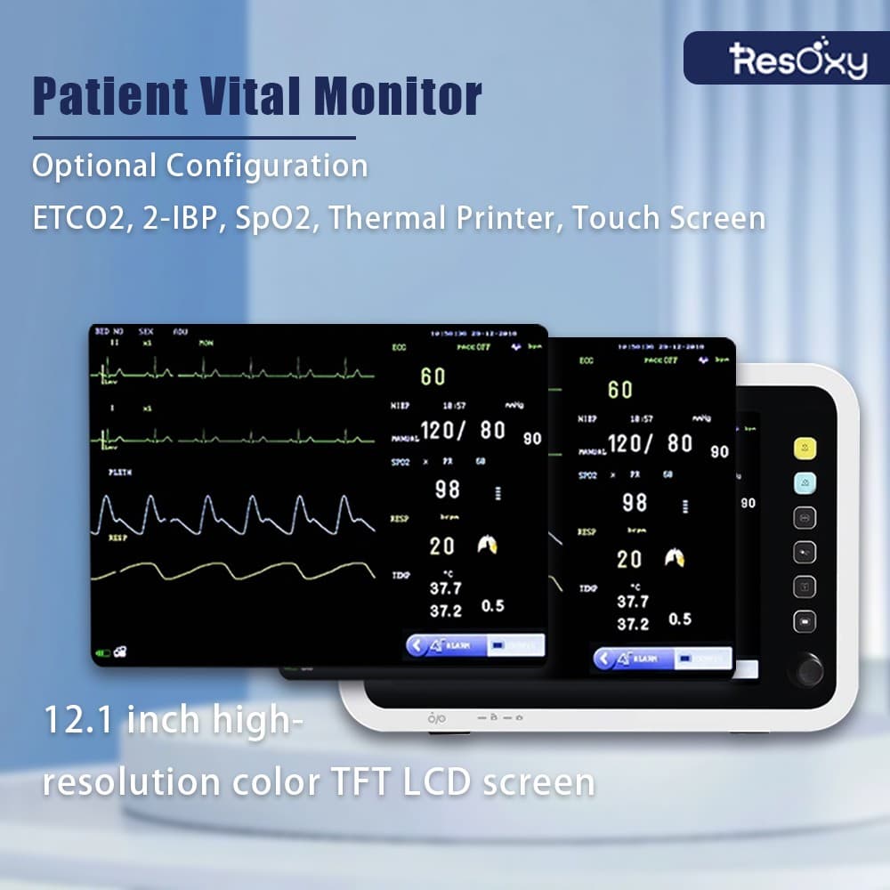 12-Inch Patient Vital Signs Monitor Multi-Parameter ECG/NIBP/TEMP/RESP/SPO2/PR 2