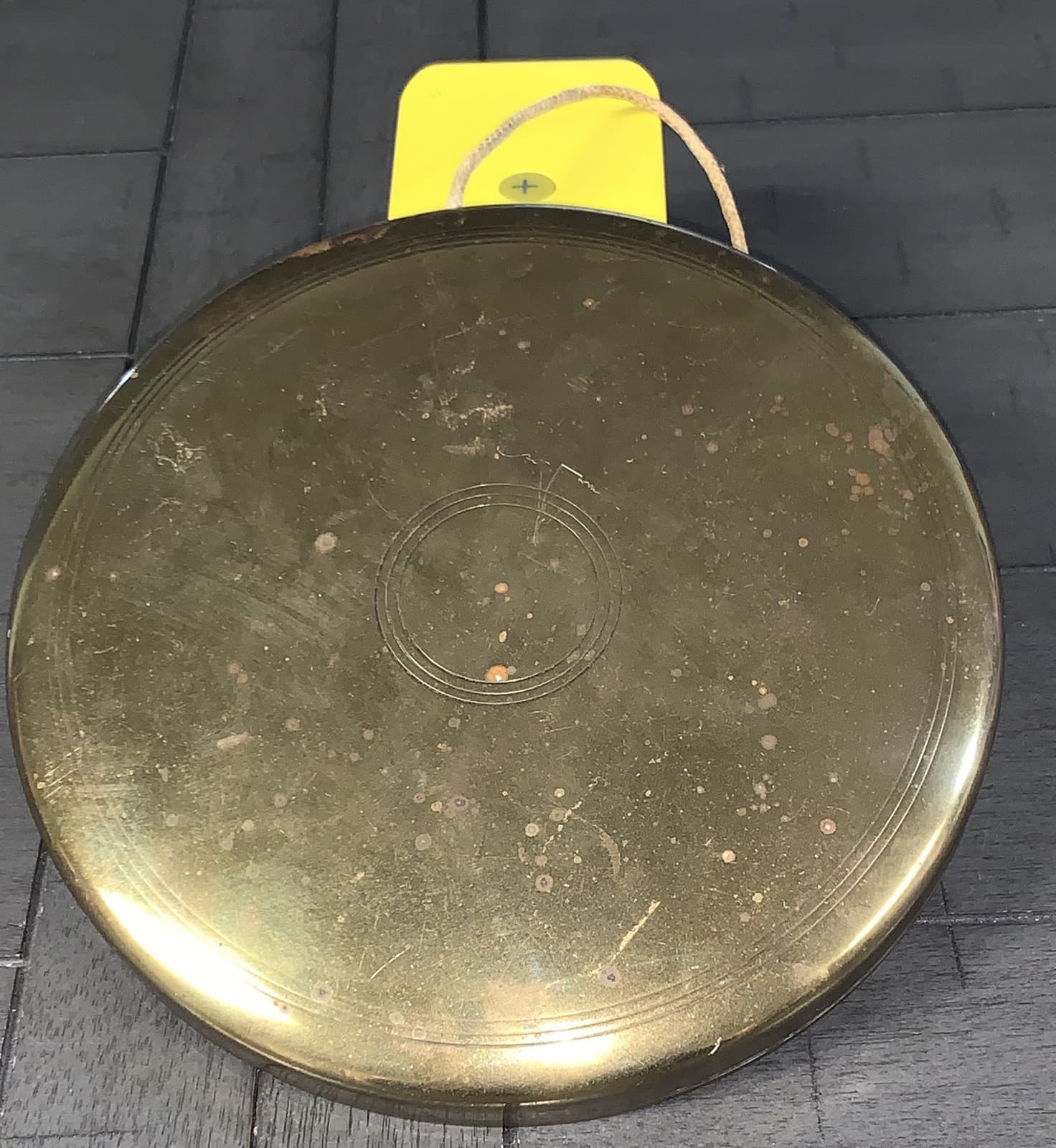 L0 VTG 7” TRADITIONAL BRASS METAL ROUND PLATE SHIP GONG BELL TIBETAN NAGAHA 2