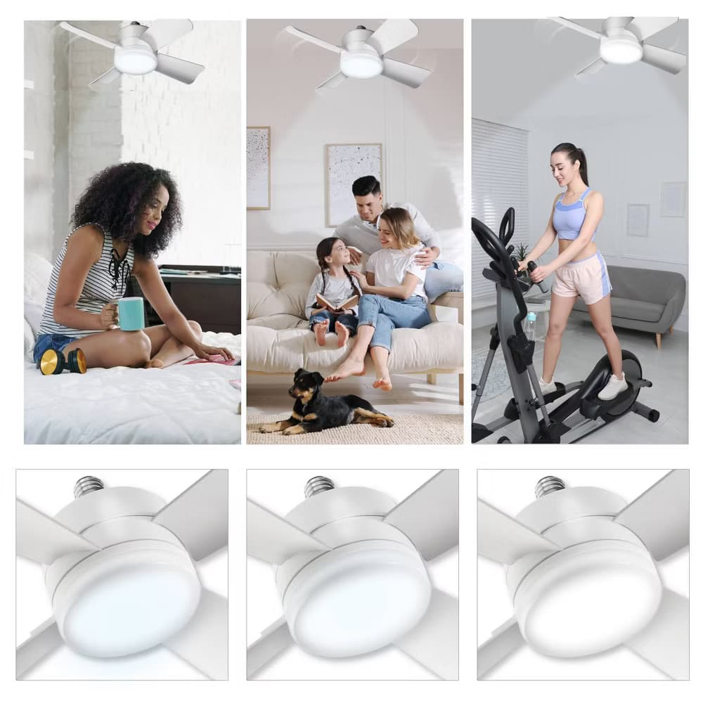 Socket Ceiling Fan with Light and Remote Control 1000 Lumens - Bell 6