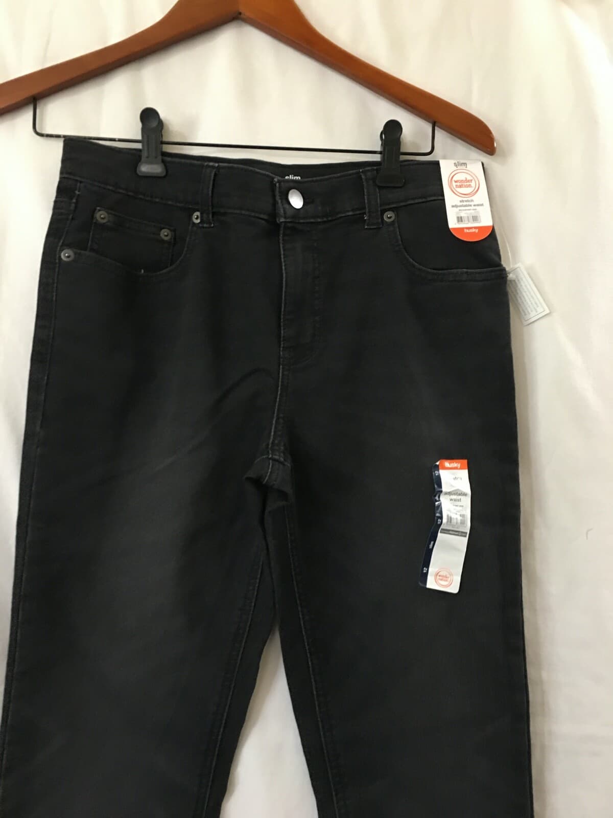 New Wonder Nation Boys slim Knit Black JeansStretch Adjustable Waist U pick 2