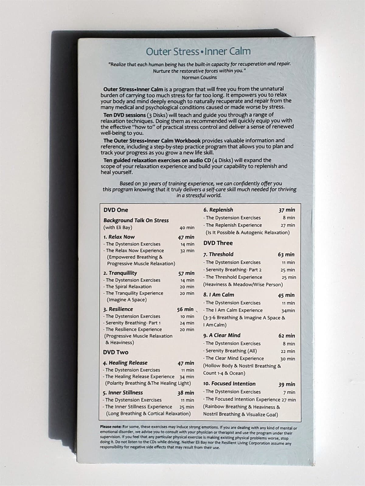 Eli Bay's Beyond Stress Program: Outer Stress Inner Calm 3 DVDs, 4 CDs Like New* 2