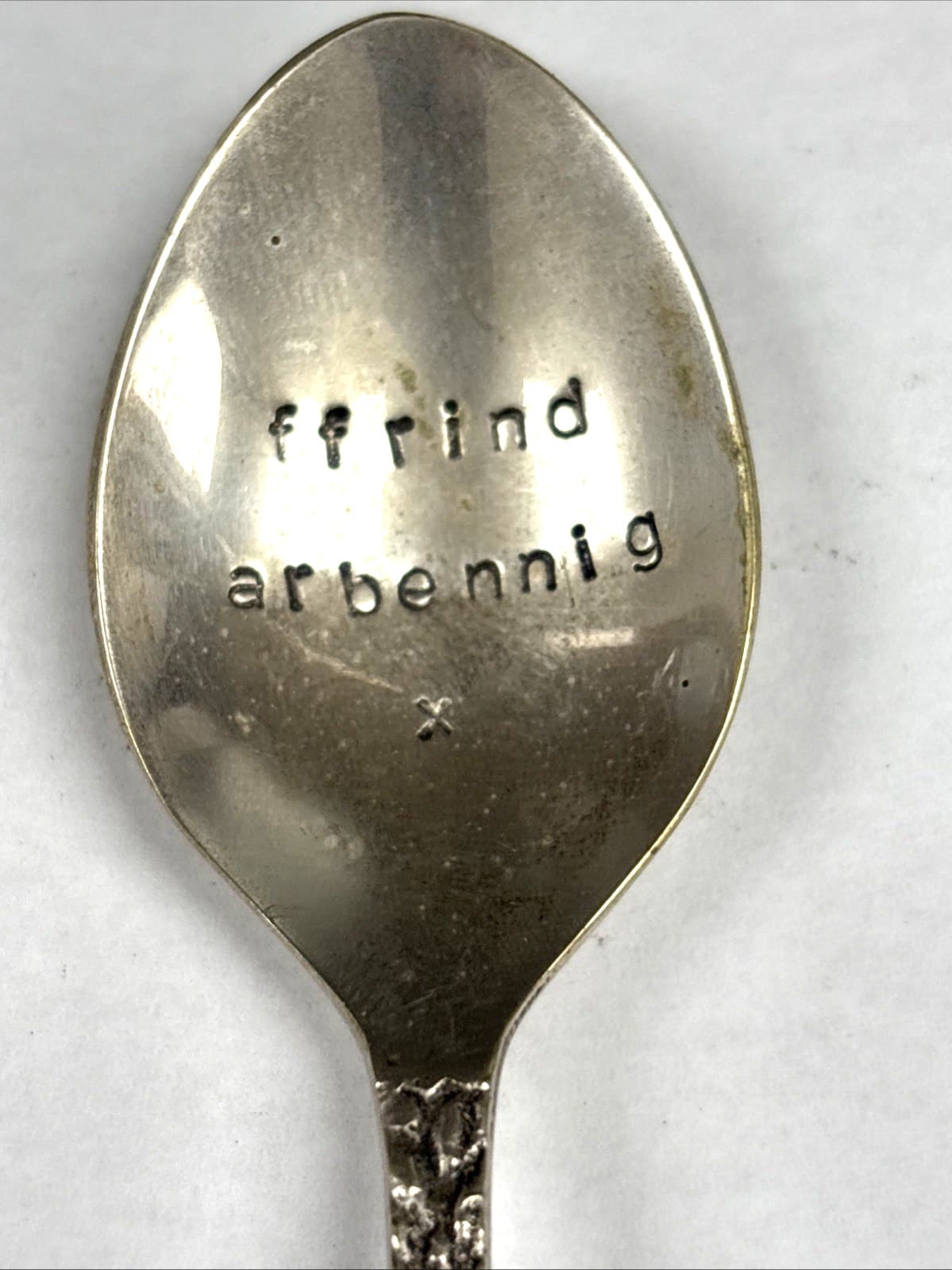 Vintage Welsh Souvenir Spoon Ornate FFRIND ARBENNIG “Special Friend” 5 1/2” 3