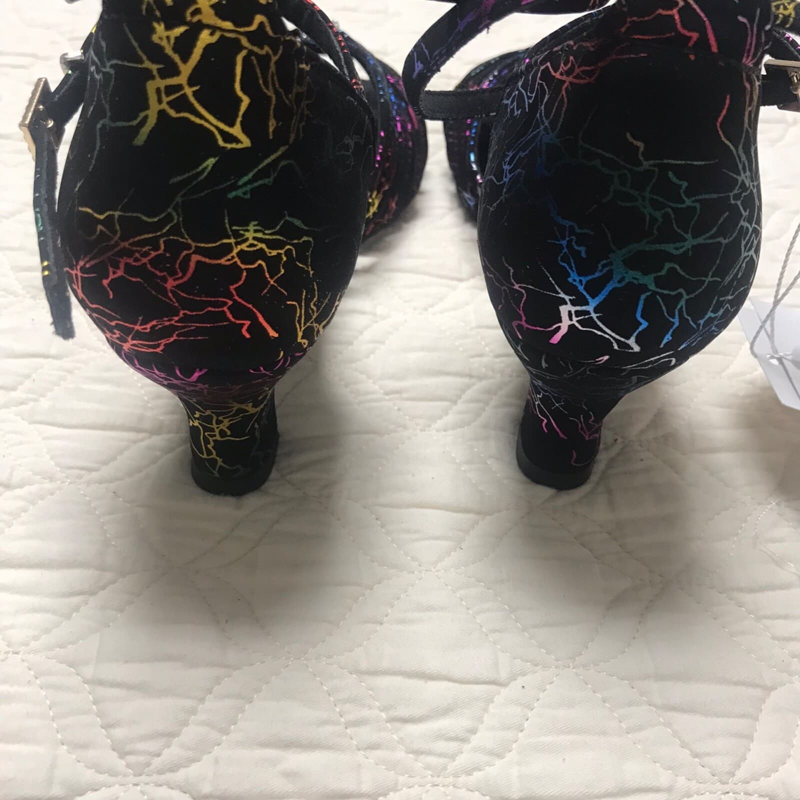 Women's Gorgeous Ballroom Tango Latin Colorful Dance Shoes  Comfy Heels New SZ 8 4