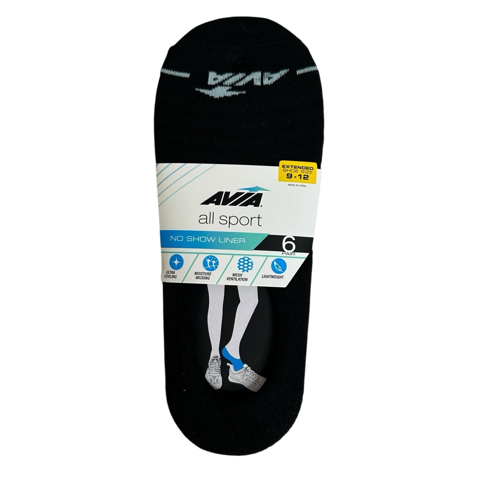 AVIA Women's Micro Performance Sport No Show Liner Socks 6 Pack New Lot of 2 3