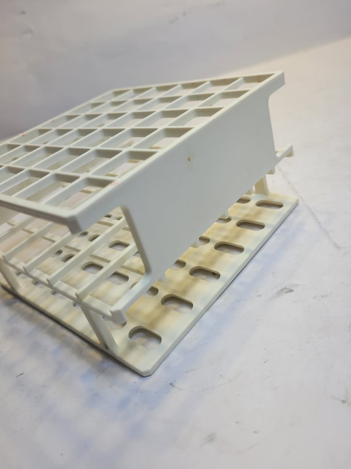 18- Lightly Used Nalgene Resmer Unwire 36 Test Tube 16mm White Half Rack Surplus 4