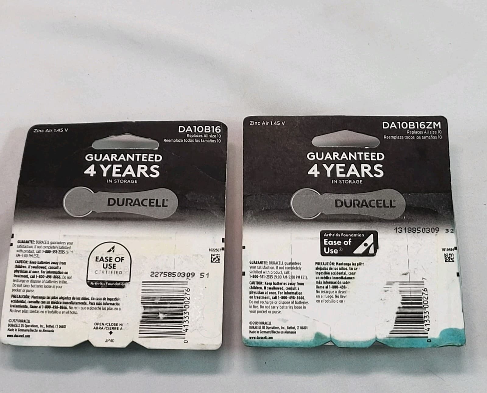 Duracell Hearing Aid Batteries Size 10 Yellow Tab 32 Total Exp 2025 2026 3