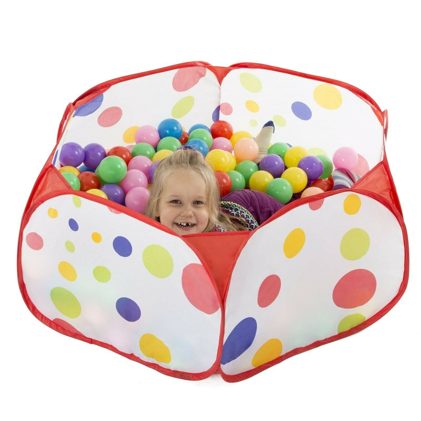 Ball Pit with Balls Six-Sided Pop-up Play Pen with 200 Non-Toxic Plastic Balls 6