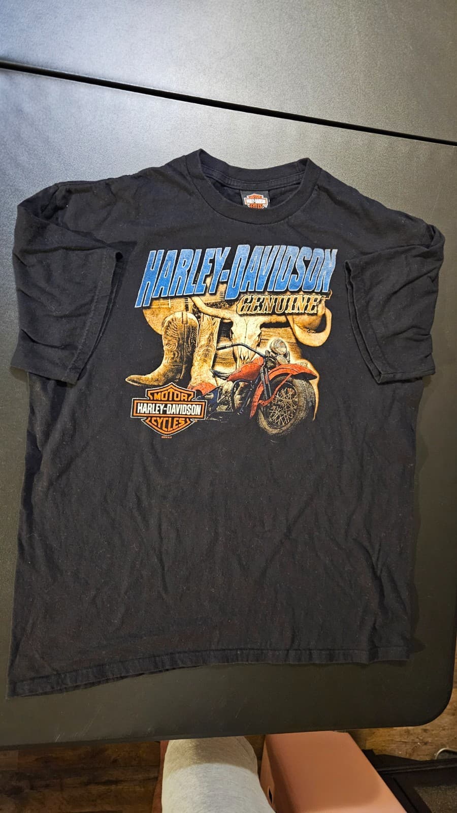 Harley Davidson Graphic T-Shirt Mens XL Black Hampton Roads Yorktown, VA 2014