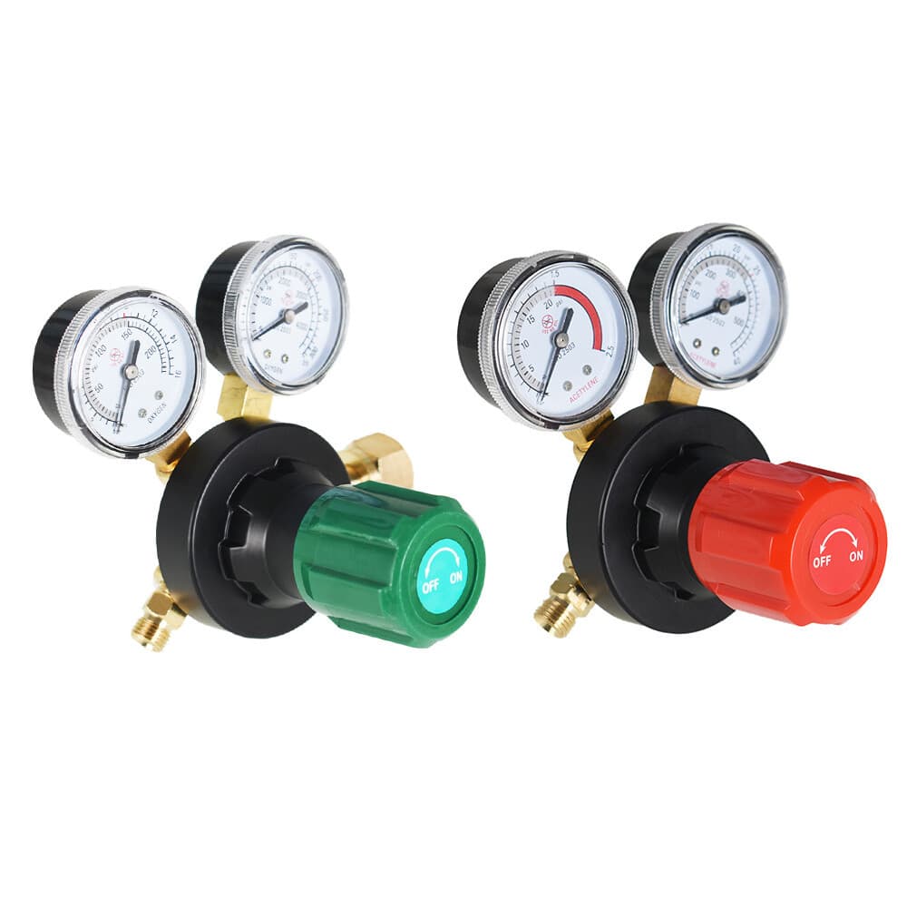 Dual Welding Gas Gauges, Oxygen (CGA-540) and Acetylene (CGA-510) Regulators 2