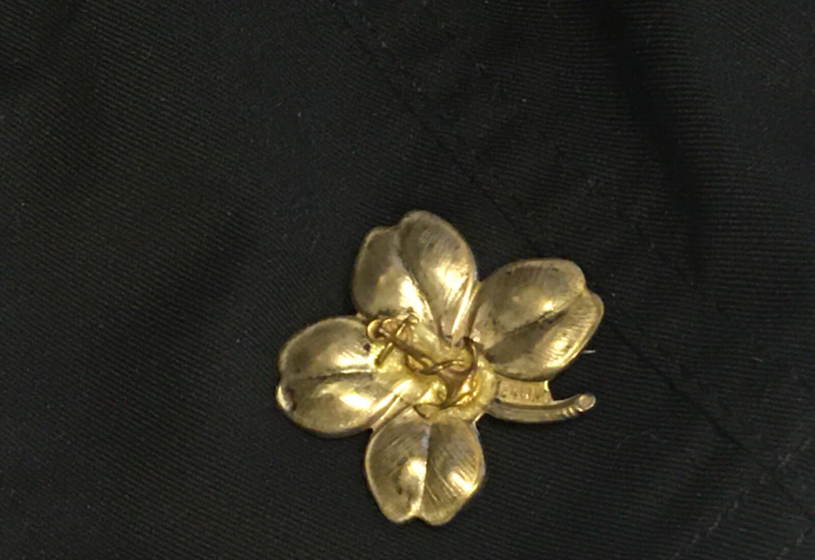 Vintage Sterling Silver 925 Four Leaf Clover Ships Anchor Lucky Pin Brooch 2