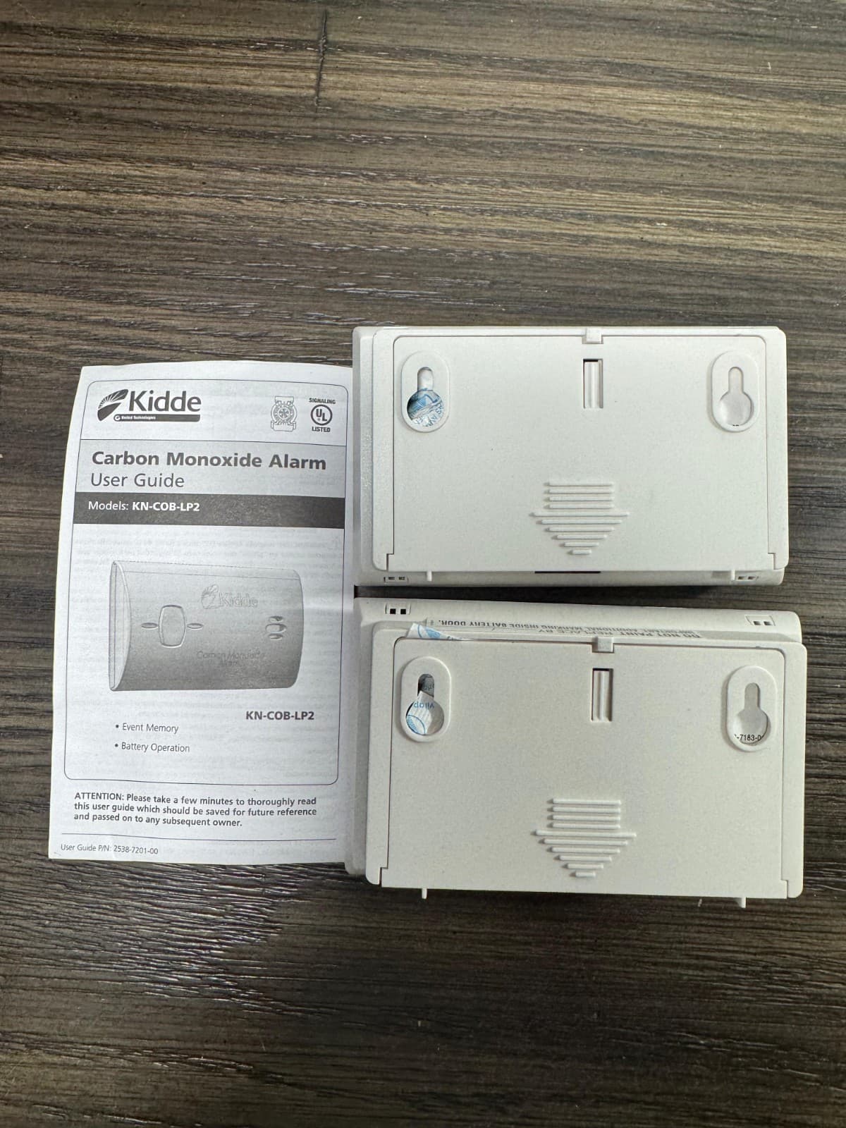 Set of Two Kidde KN-COB-LP2 Carbon Monoxide CO Detector Alarm Battery Operated 5