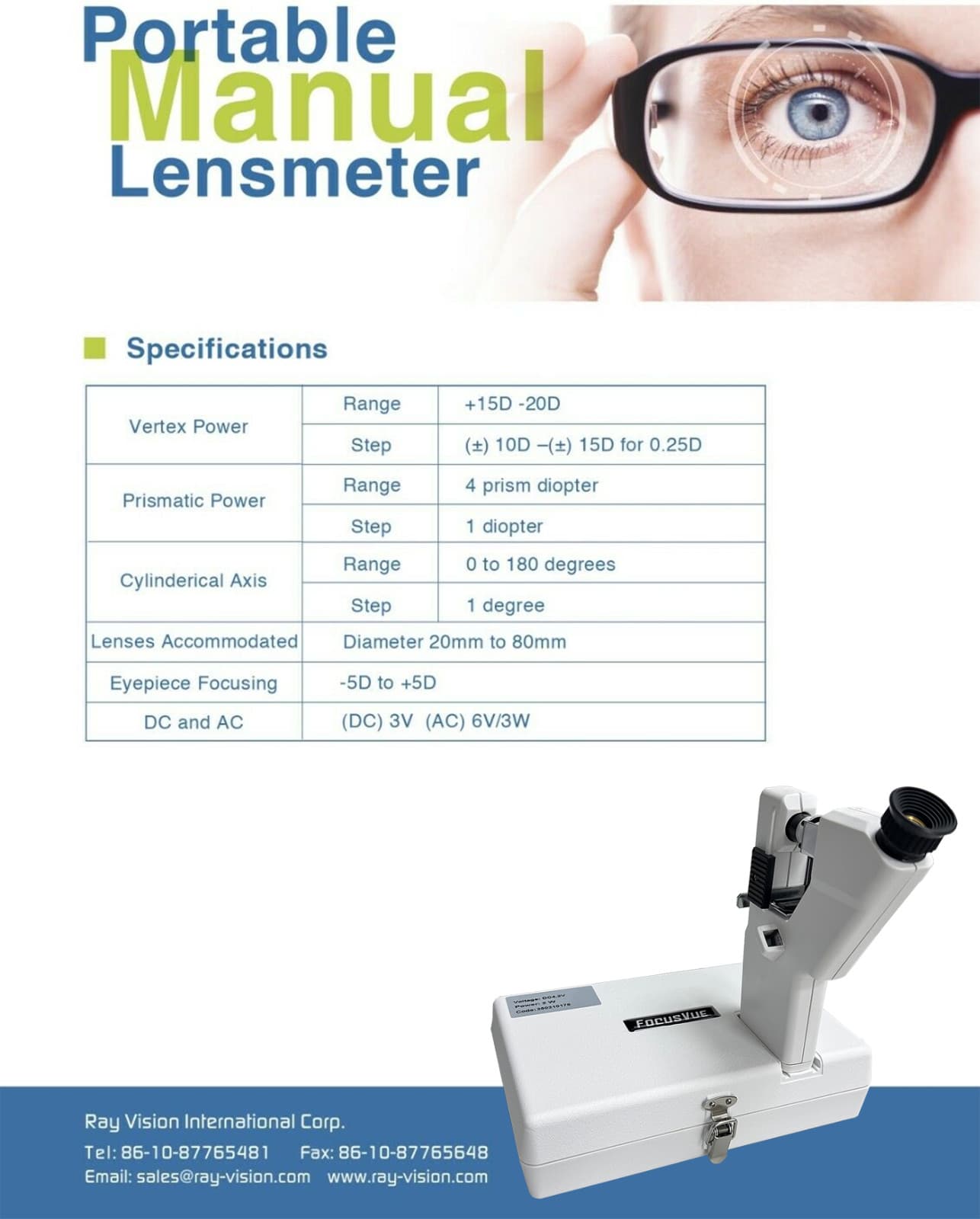 Portable Manual Lensmeter NJC-1 Focimeter Lensometer Optometry Optic Machine  5