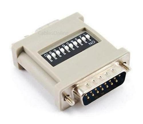 HD15 VGA Monitor Female to DB15 MAC Male Converter Adapter w/ Dip Switches 2
