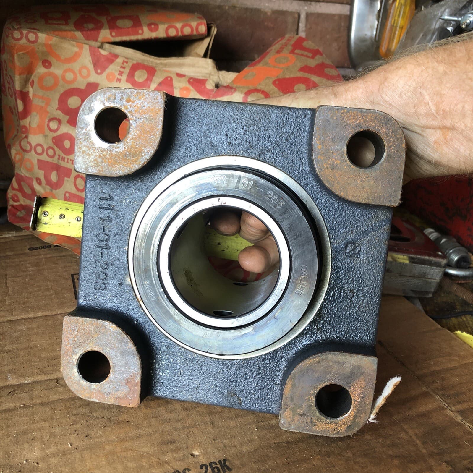 19311203 MOLINE BEARING 2-3/16 TYPE E 4-BOLT FLANGE TIMKEN BEARING RUST UNUSED 5