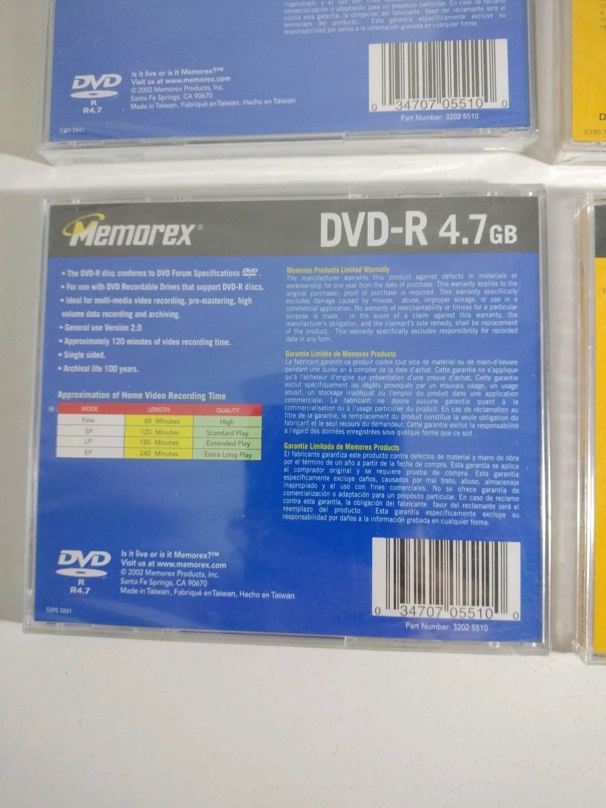 Memorex 2) DVD+RW and 2) DVD-R new Sealed 4.7 GB 120 minute Video 4