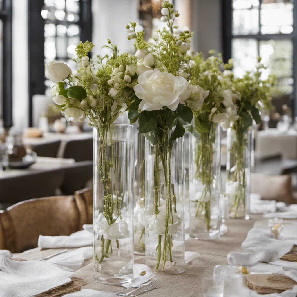 (Set of 12), 16" Cylinder Clear Glass Vases Wedding Party Centerpieces  4