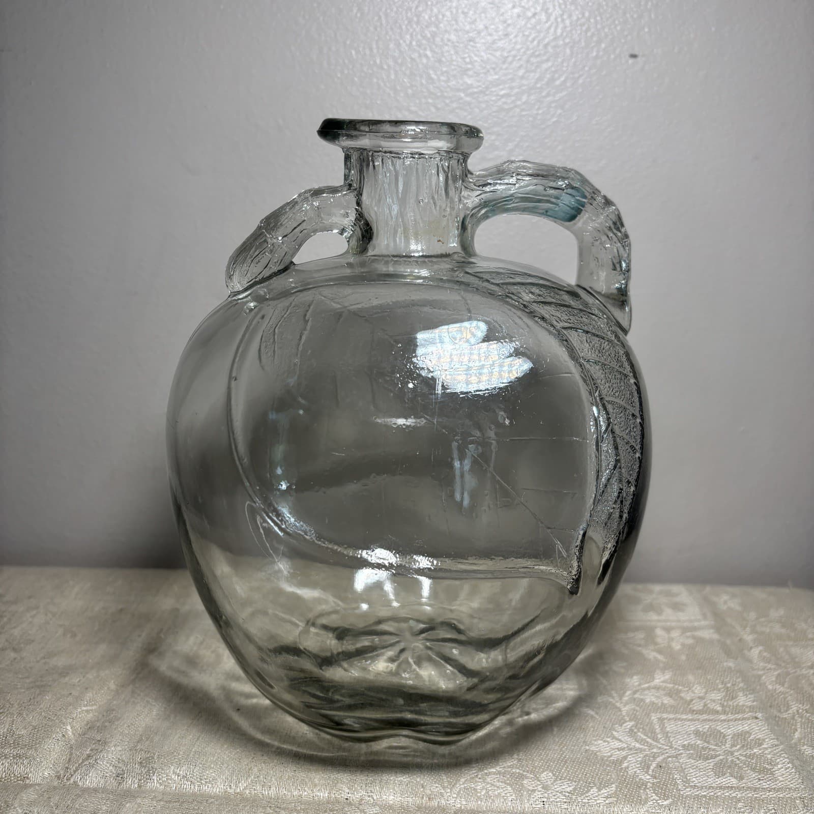 Vtg White House Apple Cider Vinegar Jug 1/2 Gallon Glass Bottle Jar 2