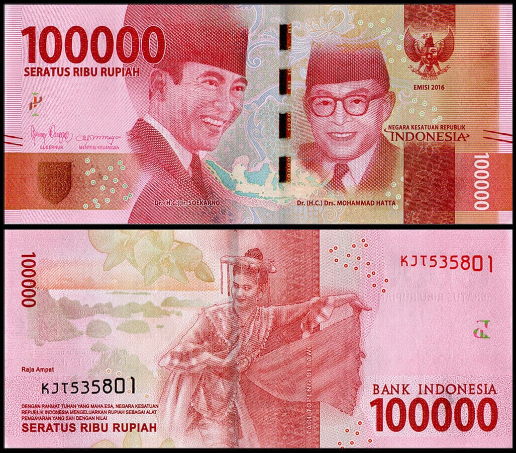 One 1 MILLION INDONESIA RUPIAH 10x 100,000 Guaranteed AUTHENTIC Verified 1000000 2