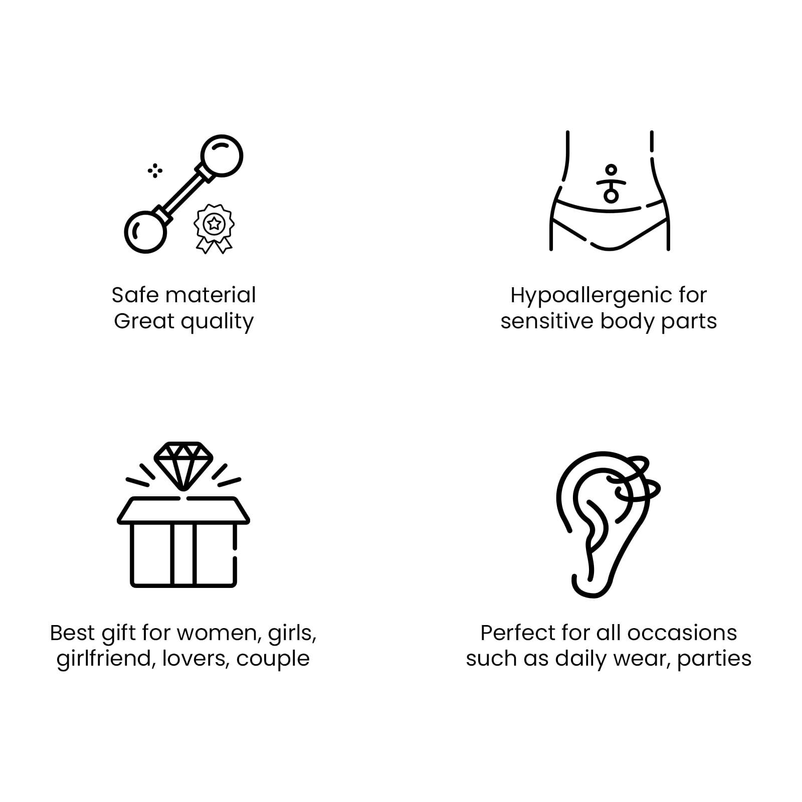 Septum Body Piercing Kit 14G And 16G Horseshoe,Needles,Forceps,Gloves 4