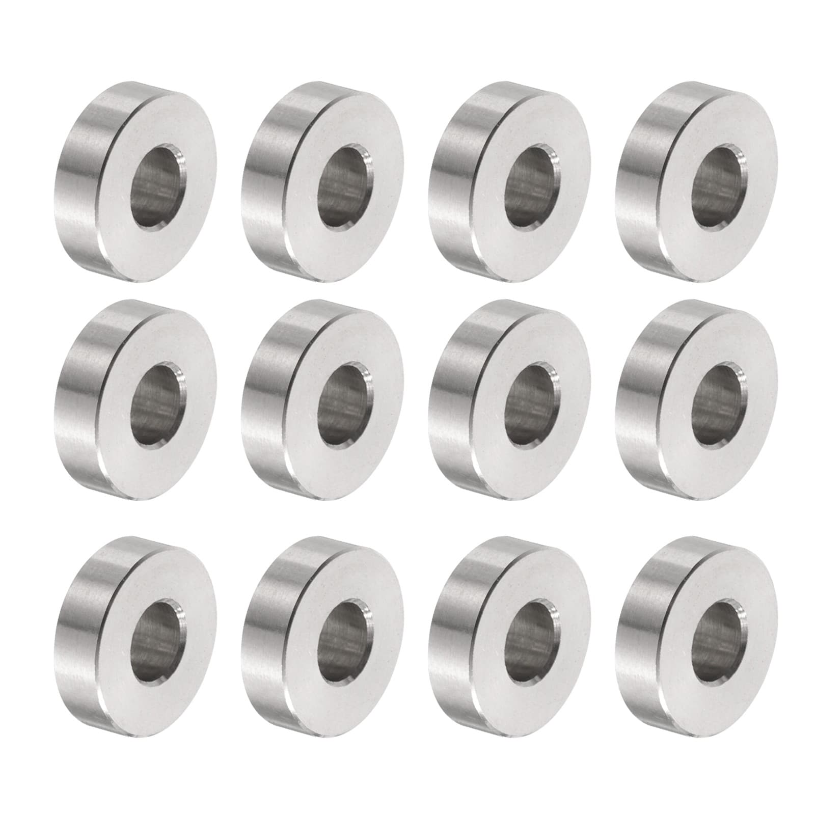 12pcs Stainless Steel Spacer 6.2mm Bore x 15mm OD x 4mm Length