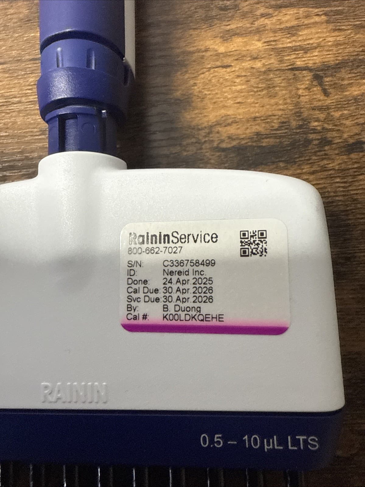 Rainin Pipet-Lite XLS L10 0.5-10ul 12-Channel Multichannel Pipette 5