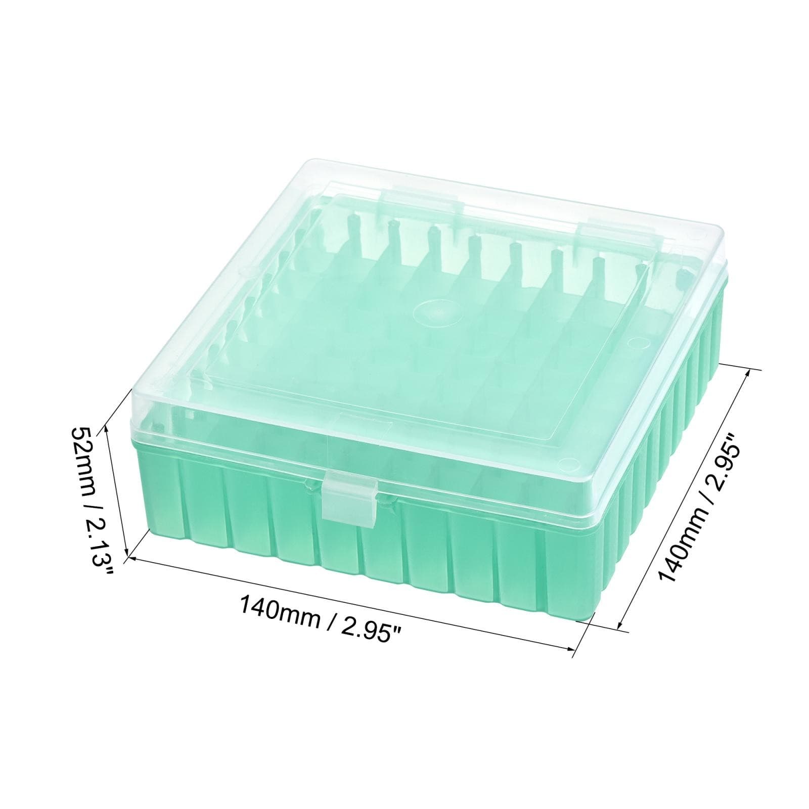 Freezer Tube Box 100 Places Rack for 1.5/1.8/2ml Microcentrifuge Tubes Green 2