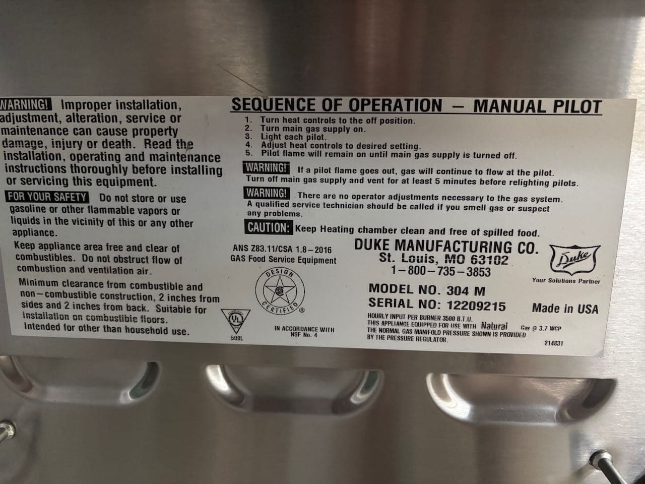 NEW 4 Well Gas Steam Table Duke 304-DB AEROHOT Dry Bath Open Well #4149-OB 6