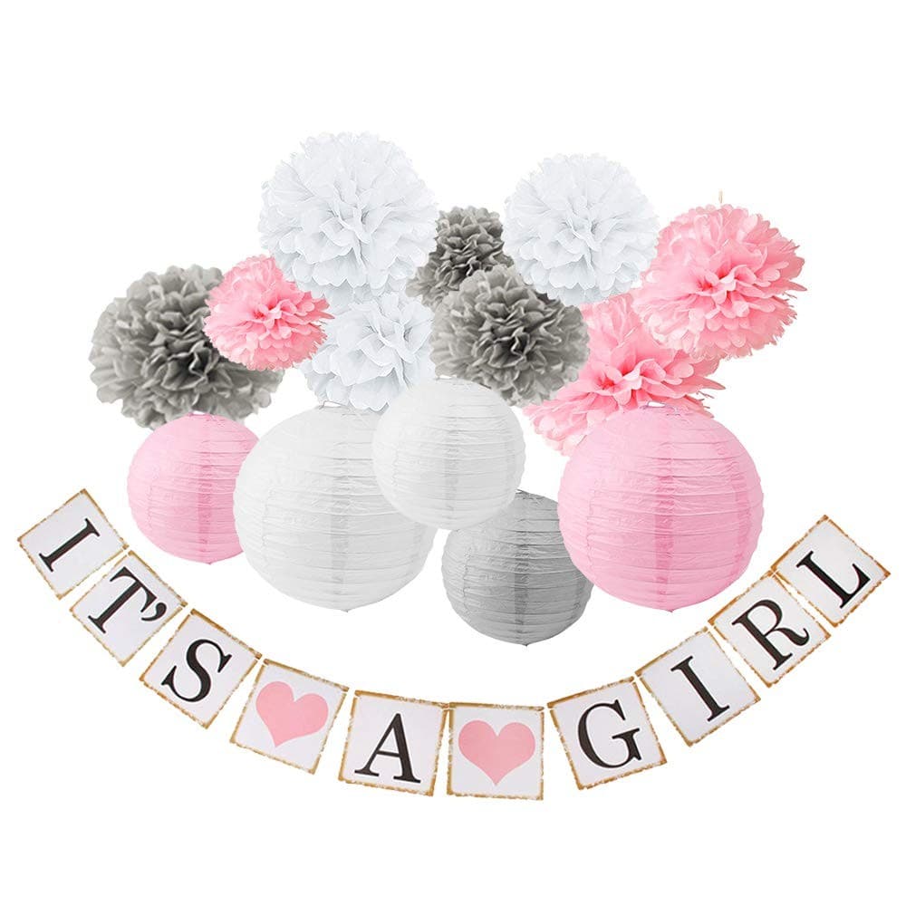 It’s A Girl Standard Baby Shower Decorations Set 15 Piece Set BabyShower De...